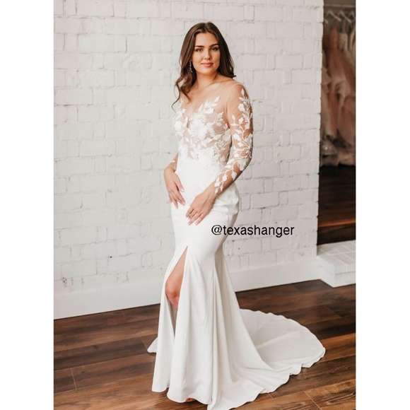 NWT Wtoo Rylan Long Sleeve Gown Sz 00 Ivory - Picture 8 of 16